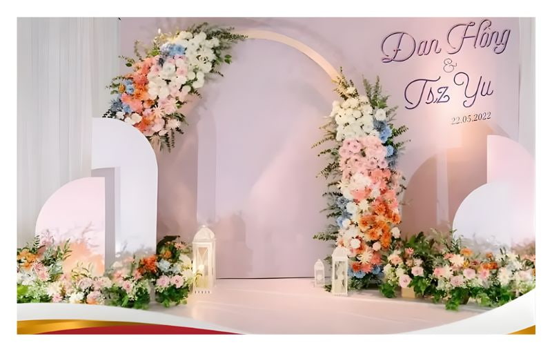 Background đám cưới​ tone hồng